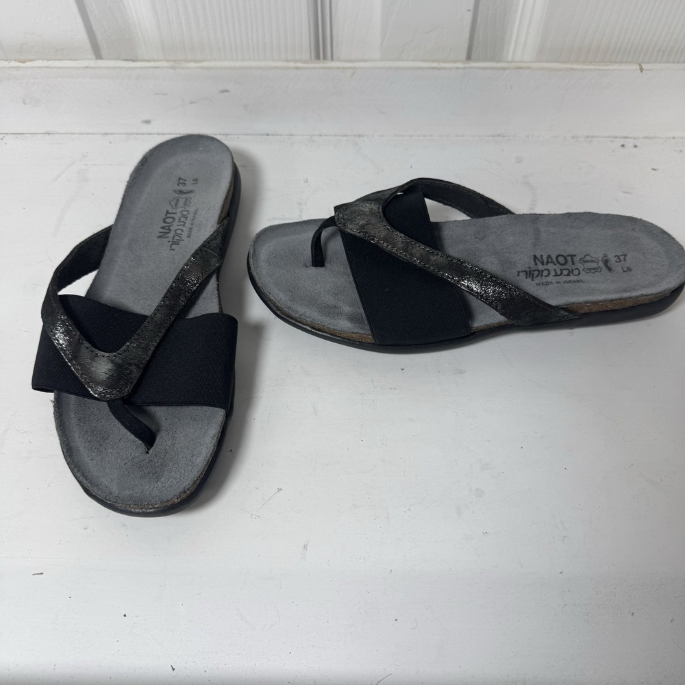 NAOT‎ Women's Shoes Penelope Onyx Black Stretch EU 37 US 6 Sandals
